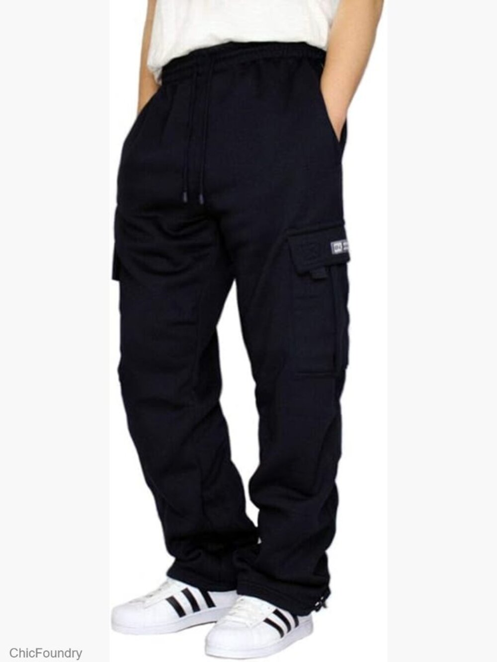 Heavyweight Fleece Cargo Sweatpants with Pockets
